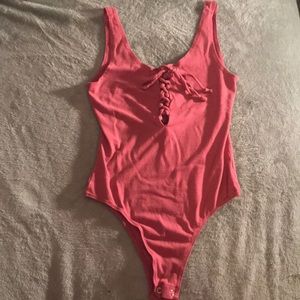 Lace up body suit